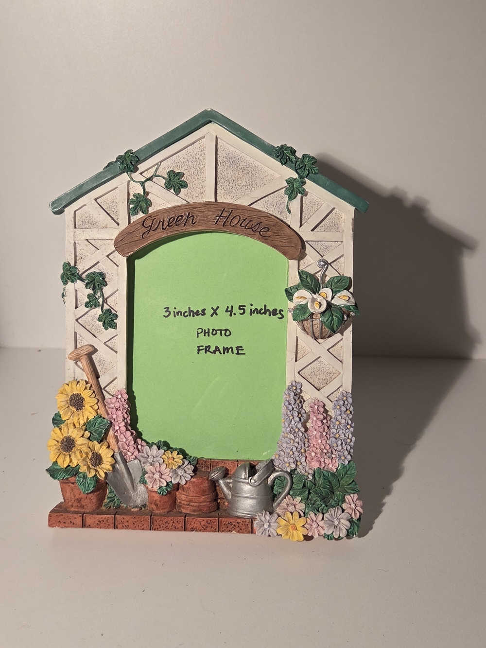 Green House Garden Photo Frame - Cream & Green